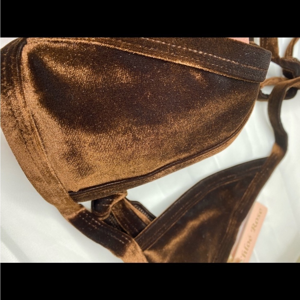 CHLOE ROSE brown velvet bikini top - Picture 10 of 12